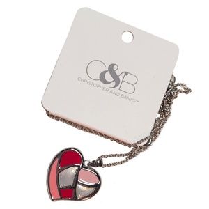 New With Tags Christopher & Banks Heart Pendant Necklace 21” Chain